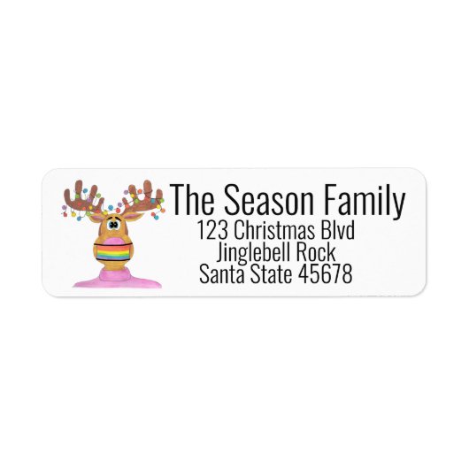 Rudolph LGBT Face Mask Reindeer Label (Voorkant)