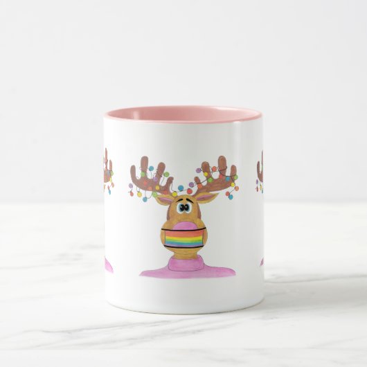 Rudolph LGBT Face Mask Reindeer Mok (Midden)