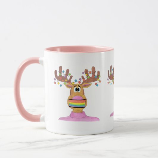 Rudolph LGBT Face Mask Reindeer Mok (Links)