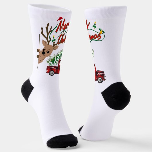 Rudolph Merry Christmas - Crew Socks Sokken (Gebogen)