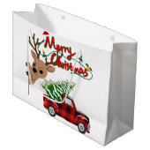 Rudolph Merry Christmas - Gift Bag Groot Cadeauzakje (Voorkant Gekanteld)