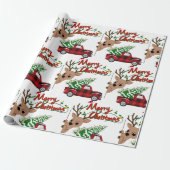 Rudolph Merry Christmas - Matte Wrapping Paper Cadeaupapier (Uitgerold)