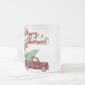 Rudolph Merry Christmas - Personalized Glass Mug Matglas Koffiemok (Voorkant links)