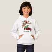 Rudolph Merry Christmas - Personalized Kids Hoodie (Voorkant volledig)
