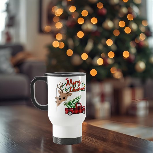 Rudolph Merry Christmas - Personalized Travel Mug Reisbeker