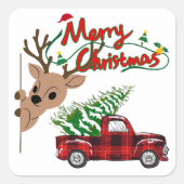 Rudolph Merry Christmas - Sticker (Voorkant)