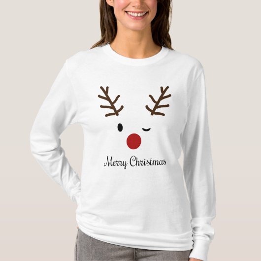 Rudolph Merry Kerstmis T-shirt (Voorkant)