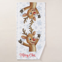 Rudolph met blauwe sneeuwvlokken 