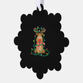 Rudolph met kerstlichten ornament kaart (Links)