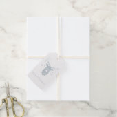 Rudolph met Ornaments Silver Foil Gift Labels (Met Koord)