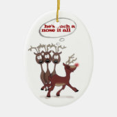 Rudolph "nose it all" * * sierbloem keramisch ornament (Voorkant)