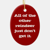 Rudolph "nose it all" * * sierbloem keramisch ornament (Achterkant)