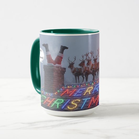 Rudolph not a word Christmas Mug AI Used Mok (Voorkant links)