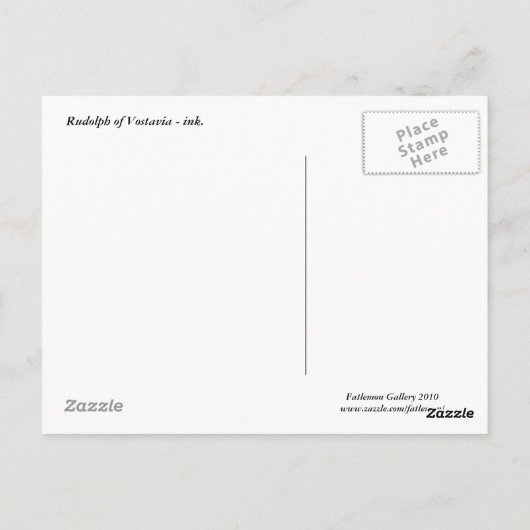 Rudolph of Vostavia - Briefkaart (Achterkant)
