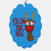 Rudolph Ornament, volg je neus Ornament Kaart (Links)