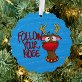 Rudolph Ornament, volg je neus Ornament Kaart
