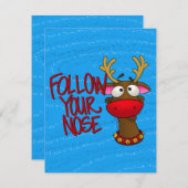 Rudolph, Papieren Sierkaart Feestdagenkaart (Voorkant / Achterkant)