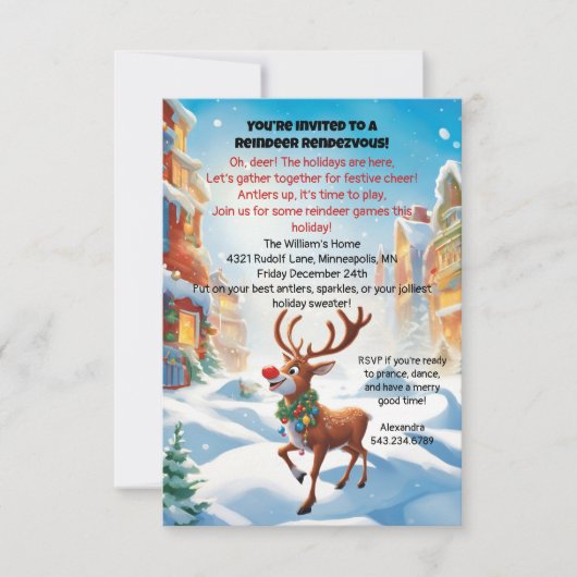 Rudolph Party Kaart (Voorkant)