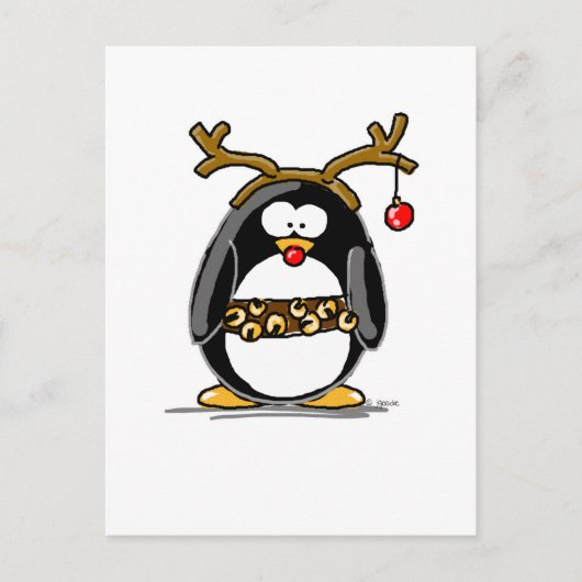 Rudolph penguin briefkaart (Voorkant)
