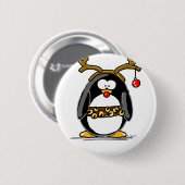 Rudolph penguin ronde button 5,7 cm (Voorkant /achterkant)