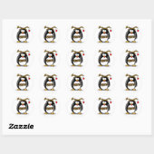 Rudolph penguin ronde sticker (Vel)