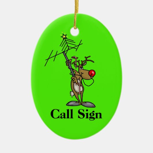 Rudolph Powering Antenna met Nose Xmas Ornament (Voorkant)