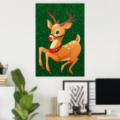 Rudolph Prancing Poster (Thuiskantoor)