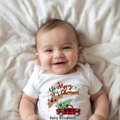 Rudolph Prettig Kerstfeest-Personalisiseerd Baby B Romper