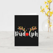 Rudolph Red Nose Funny Kids Reindeer Christmas Lig Kaart (Gele Bloem)