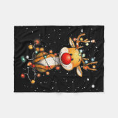Rudolph Red Nose Kerstman's Rendier Kerstmis Fleece Deken (Voorkant (Horizontaal))