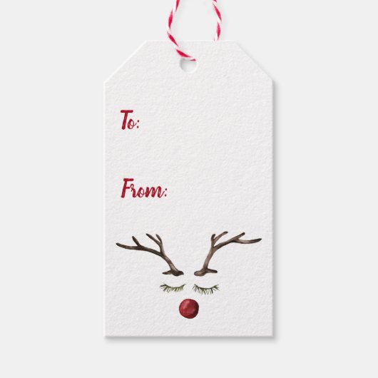 Rudolph Red Nose Reindeer Cadeaulabel (Voorkant)