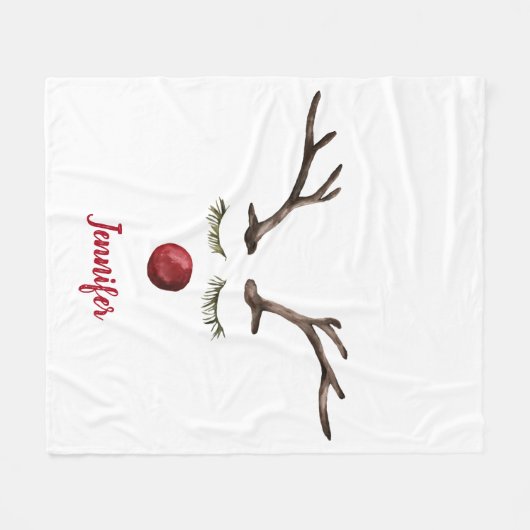 Rudolph Red Nose Reindeer Fleece Deken (Voorkant (Horizontaal))