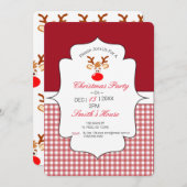 Rudolph Red Nose Reindeer Invitation Kaart (Voorkant / Achterkant)