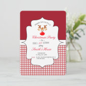 Rudolph Red Nose Reindeer Invitation Kaart (Staand voorkant)