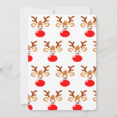 Rudolph Red Nose Reindeer Invitation Kaart (Achterkant)