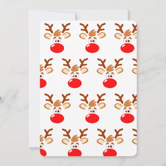 Rudolph Red Nose Reindeer Invitation Kaart (Achterkant)