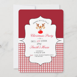 Rudolph Red Nose Reindeer Invitation Kaart
