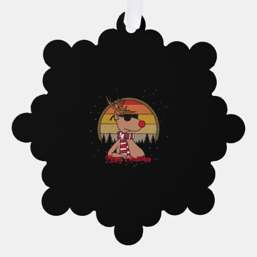 Rudolph Red Nose Reindeer  - Kerstmis Ornament Kaart (Voorkant)