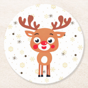 Rudolph Red Nose Reindeer Paper Onderzetter