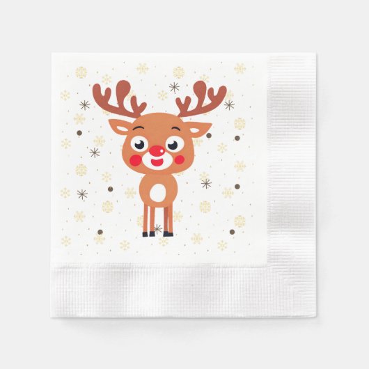 Rudolph Red Nose Reindeer Papier Servet (Voorkant)