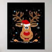 Rudolph Red Nose Reindeer Santa Kerstmis Poster (Voorkant)
