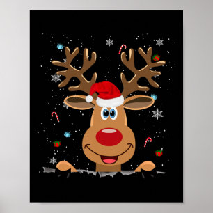 Rudolph Red Nose Reindeer Santa Kerstmis Poster