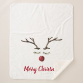 Rudolph Red Nose Reindeer Sherpa Blanket Sherpa Deken (Voorkant)