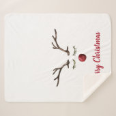 Rudolph Red Nose Reindeer Sherpa Blanket Sherpa Deken (Voorkant (horizontaal))