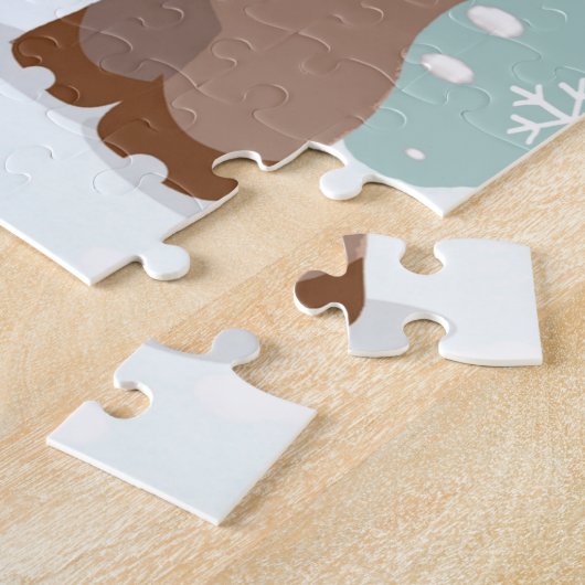 Rudolph Red Nose Reindeer Snowflake Kinder Kerstmi Legpuzzel (Zijkant)