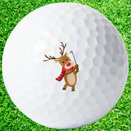 Rudolph Reindeer aan het golfen Golfballen