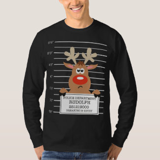Rudolph Reindeer Crimineel Kerstfeest T-shirt