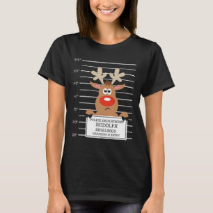 Rudolph Reindeer Criminele Kerstmis T-Shirt