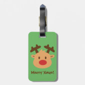 Rudolph Reindeer Kinder Bagagelabel (Achterkant verticaal)