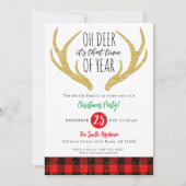 Rudolph Reindeer Oh Deer Kerstfeestfeest Kaart (Voorkant)